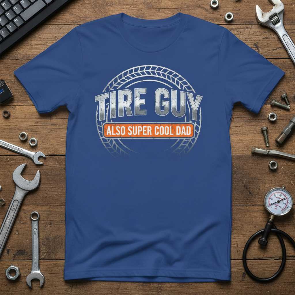Tire Guy Also Super Cool Dad Vintage Distressed T-Shirt Funny Tee Present