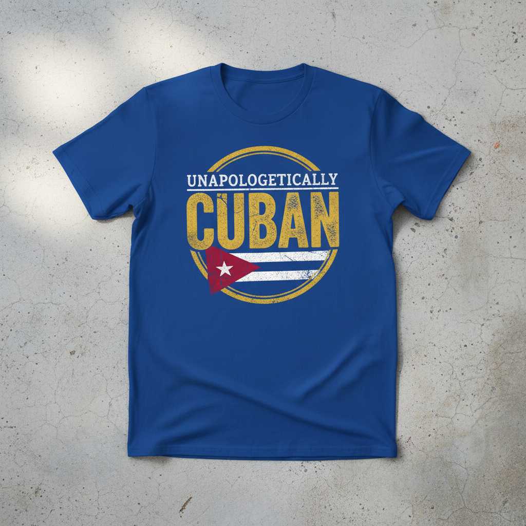 Unapologetically Cuban Distressed Graphic T-Shirt, Novelty Souvenir Tee