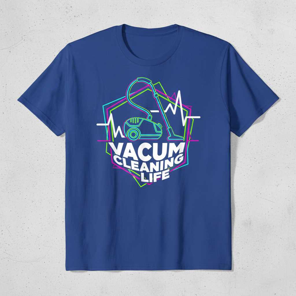 Vacum Cleaning Life Heartbeat Pulse Graphic T-Shirt, Funny Unisex Tee Present