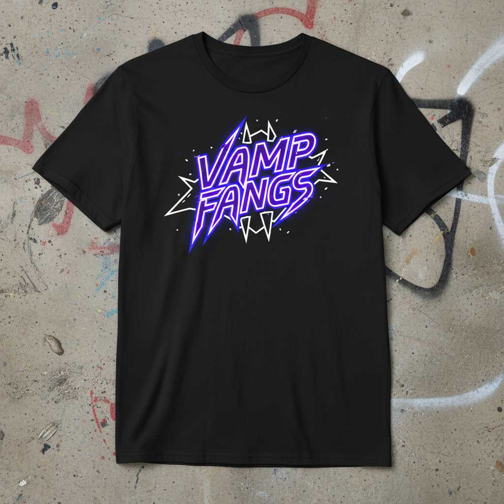 Vamp Fangs Retro 90s Graphic T-Shirt, Funny Unisex Halloween Tee Merch Idea