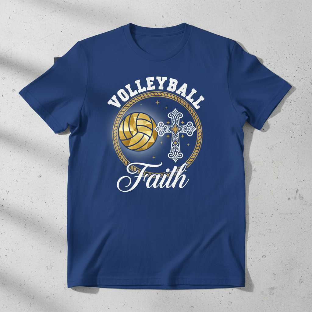 Volleyball Faith Christian Graphic T-Shirt, Novelty Sports Tee Present