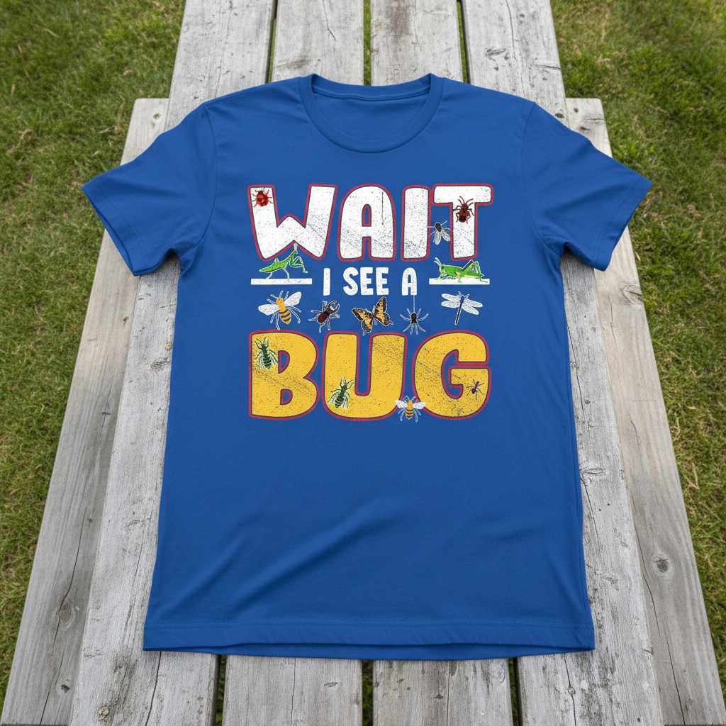 Wait I See A Bug Distressed Vintage T-Shirt, Funny Insect Collector Tee Idea