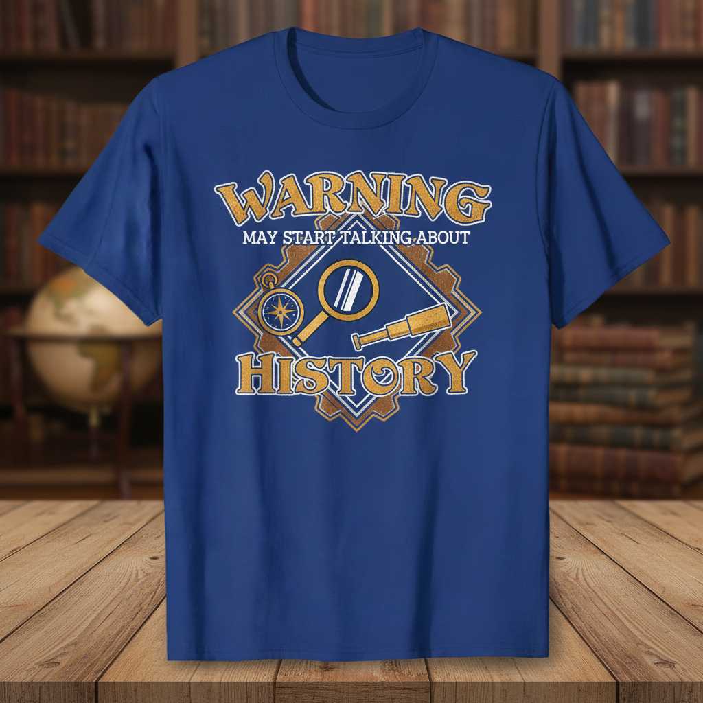 Warning May Start Talking About History Vintage T-Shirt, Funny Tee Idea