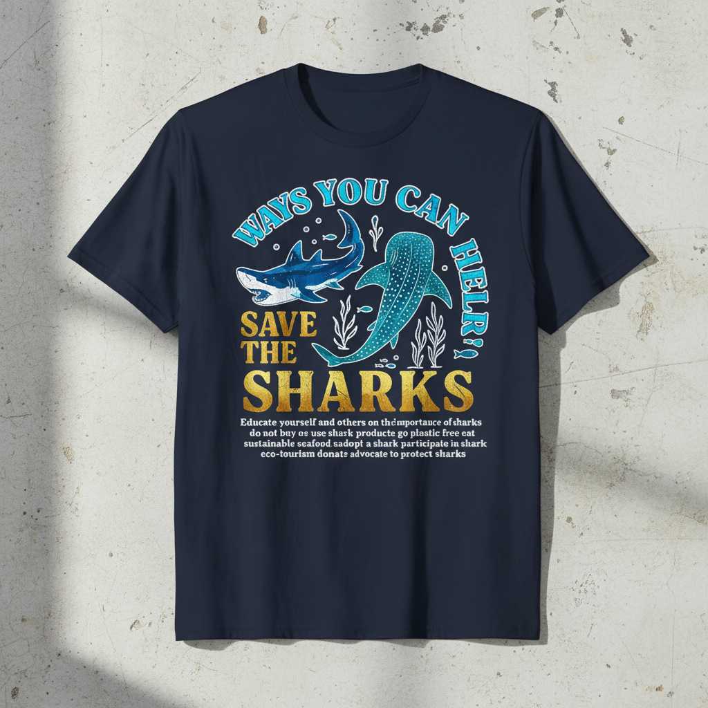 Ways You Can Help Save The Sharks Graphic T-Shirt, Unisex Tee Souvenir