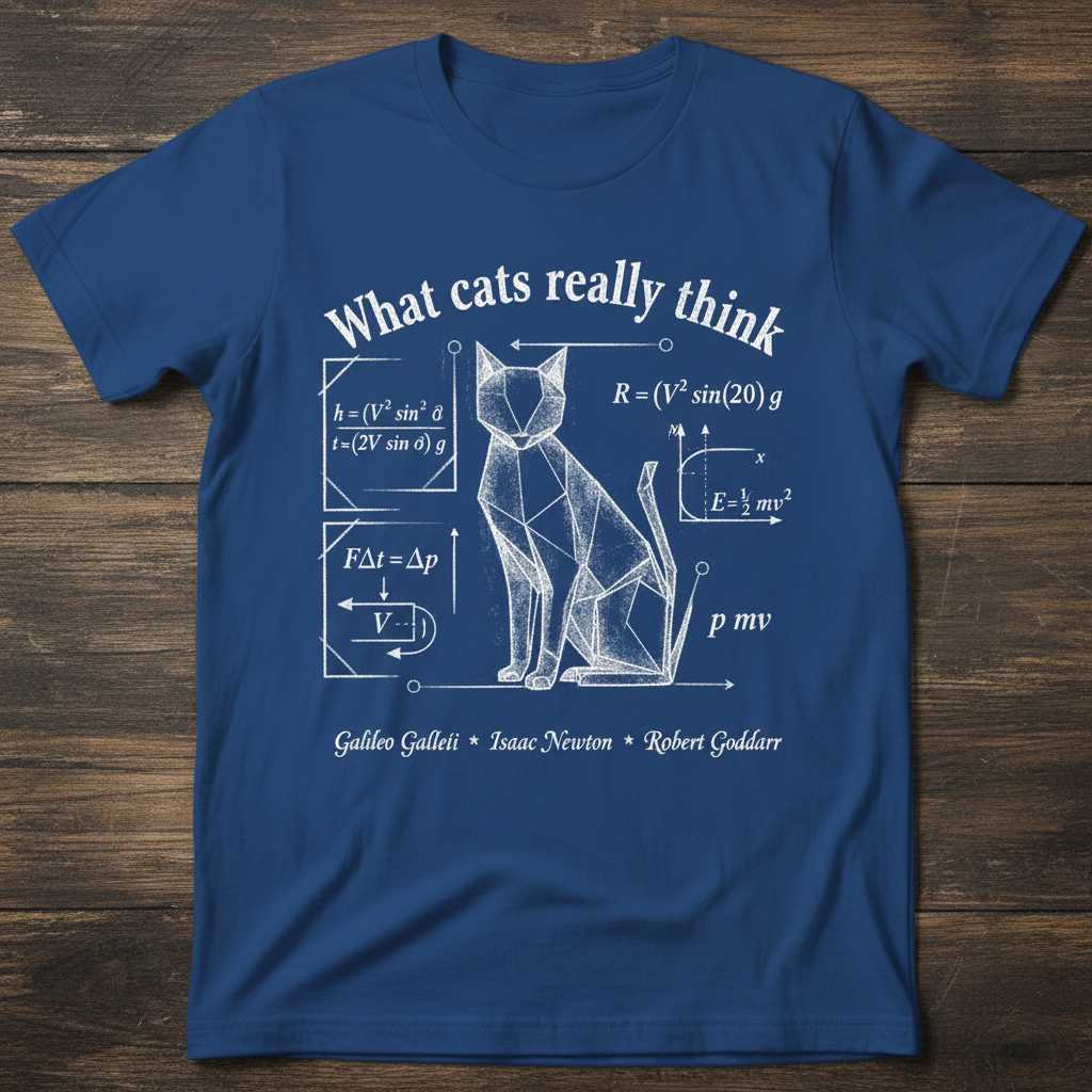 What Cats Really Think Physics Graphic T-Shirt, Funny Science Tee Idea