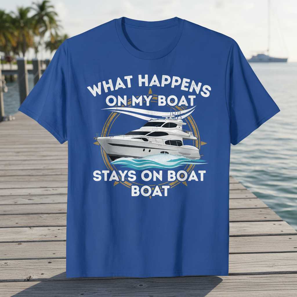 What Happens On My Boat Stays On Boat Boat Vintage T-Shirt Cabin Cruiser Tee