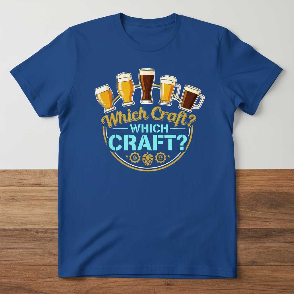 Which Craft- Which Craft- Funny Beer Pun T-Shirt, Graphic Novelty Tee Present