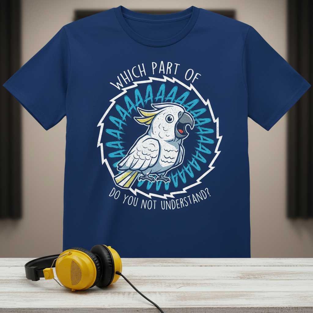 Which Part Of Aaaaaaa Do You Not Understand Cockatoo Bird T-Shirt Funny Tee