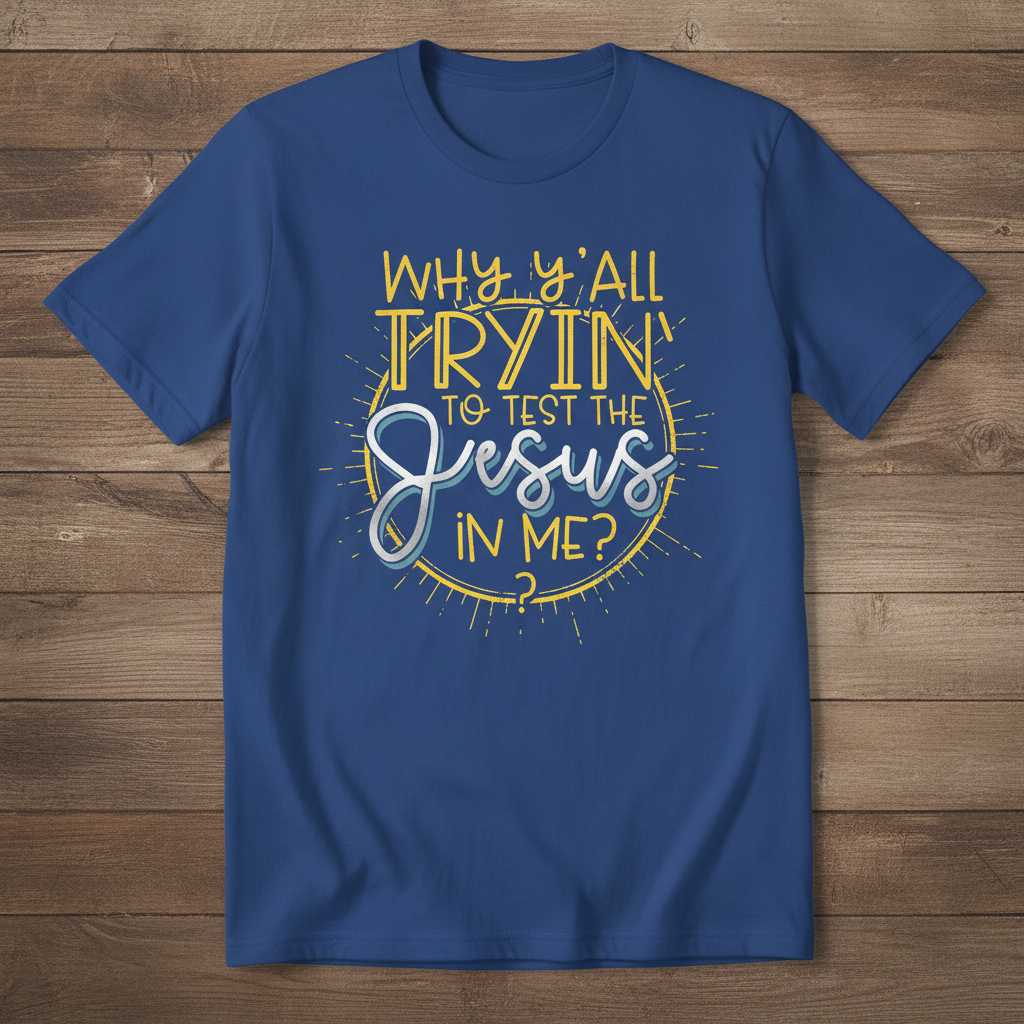 Why Yall Tryin To Test The Jesus In Me- Southern Christian T-Shirt, Graphic Tee