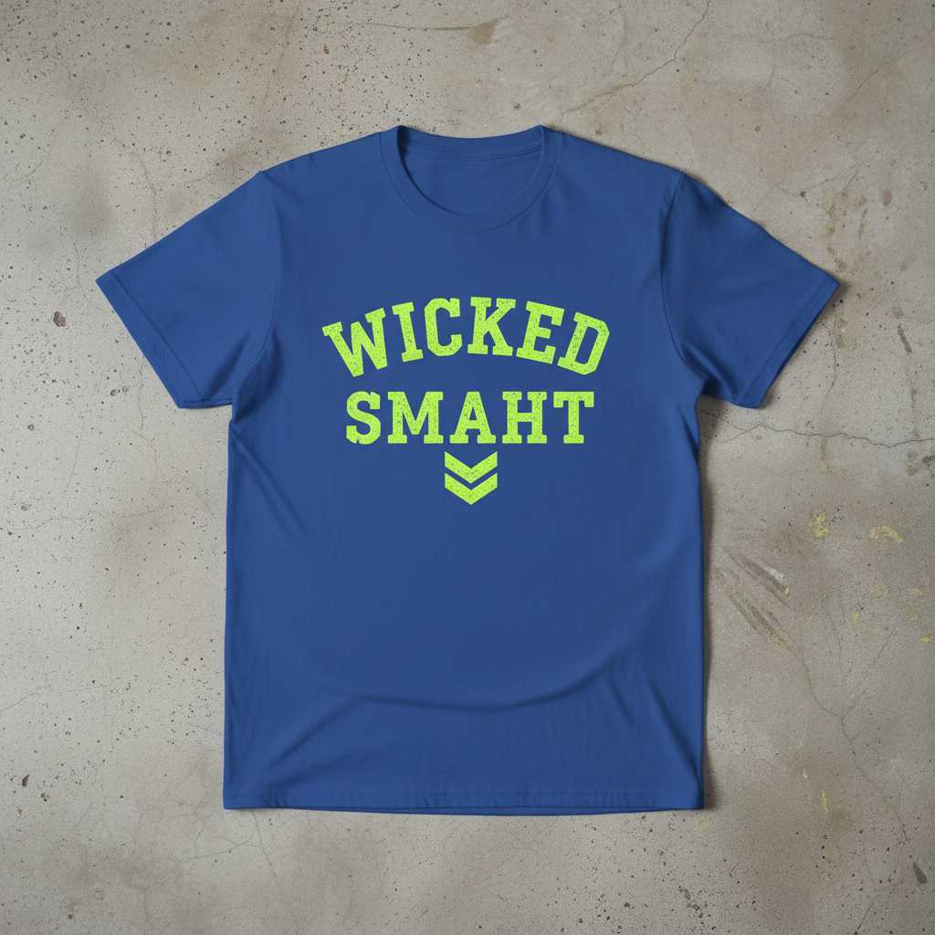 Wicked Smaht Distressed Boston T-Shirt, Funny Graphic Tee Novelty Souvenir