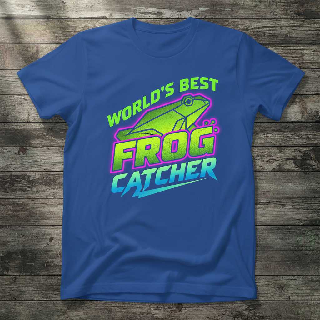 Worlds Best Frog Catcher Retro 90s T-Shirt, Funny Graphic Tee Gift Idea