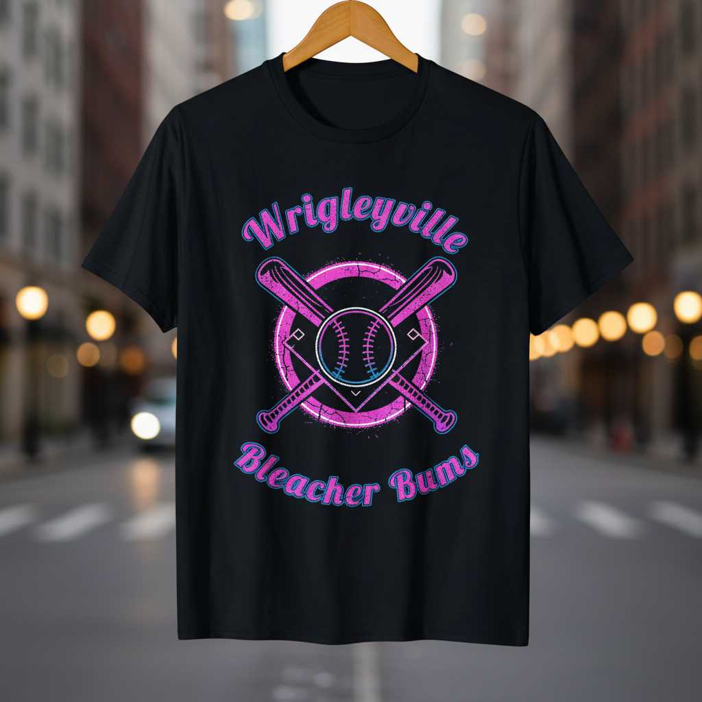 Wrigleyville Bleacher Bums Retro Distressed T-Shirt, Baseball Graphic Tee Gear