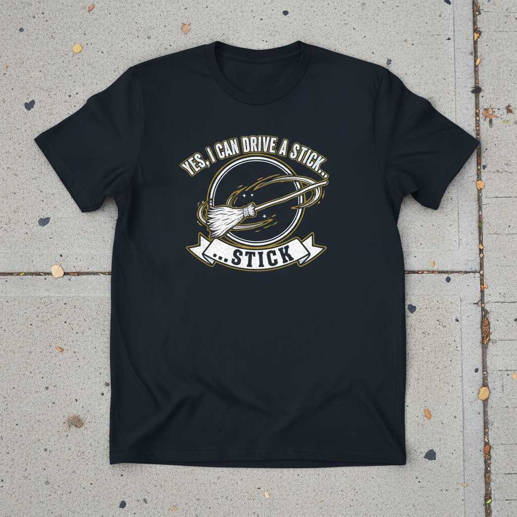 Yes, I Can Drive A Stick... Stick Vintage T-Shirt, Funny Halloween Tee Gear