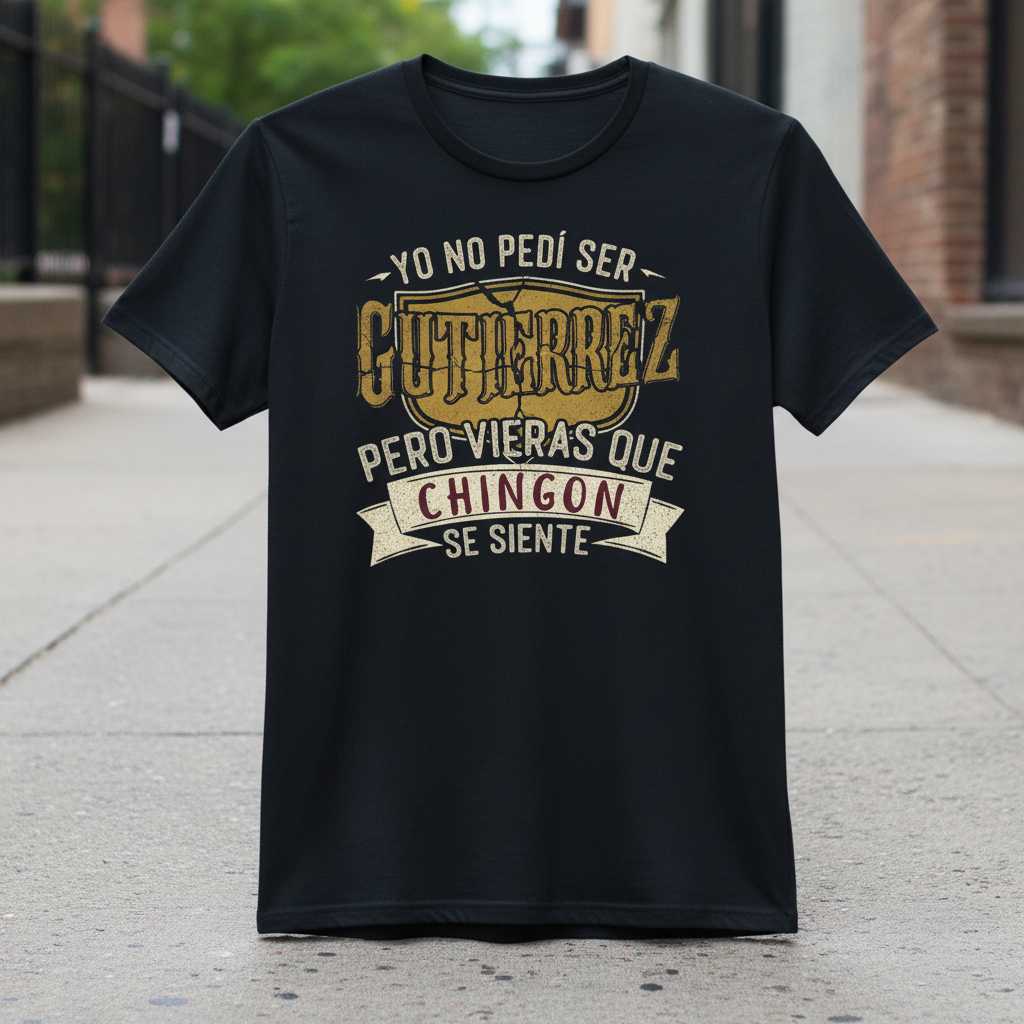 Yo No Pedí Ser Gutierrez Pero Vieras Que Chingon Se Siente Vintage Distressed T-Shirt Graphic Tee