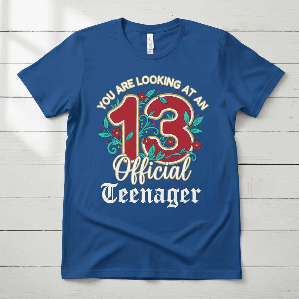 You Are Looking At An 13 Official Teenager T-Shirt, Cute Birthday Tee Idea