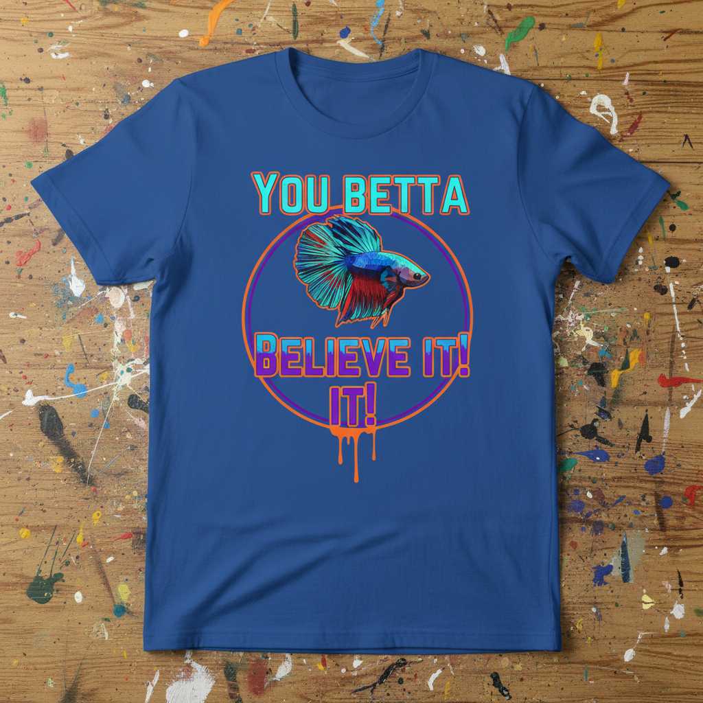 You Betta Believe It! Funny Betta Fish Graphic T-Shirt, Novelty Tee Merch