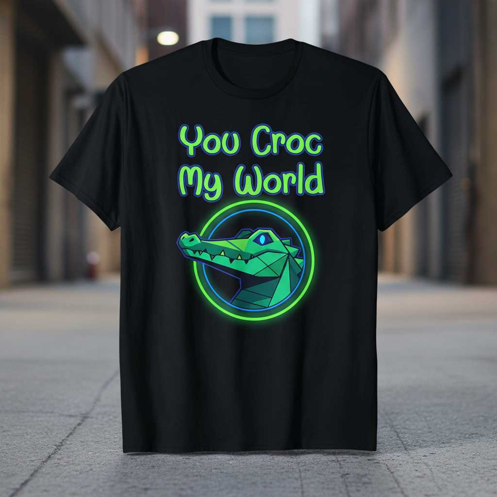 You Croc My World Graphic T-Shirt, Funny Unisex Crocodile Tee Merch Idea