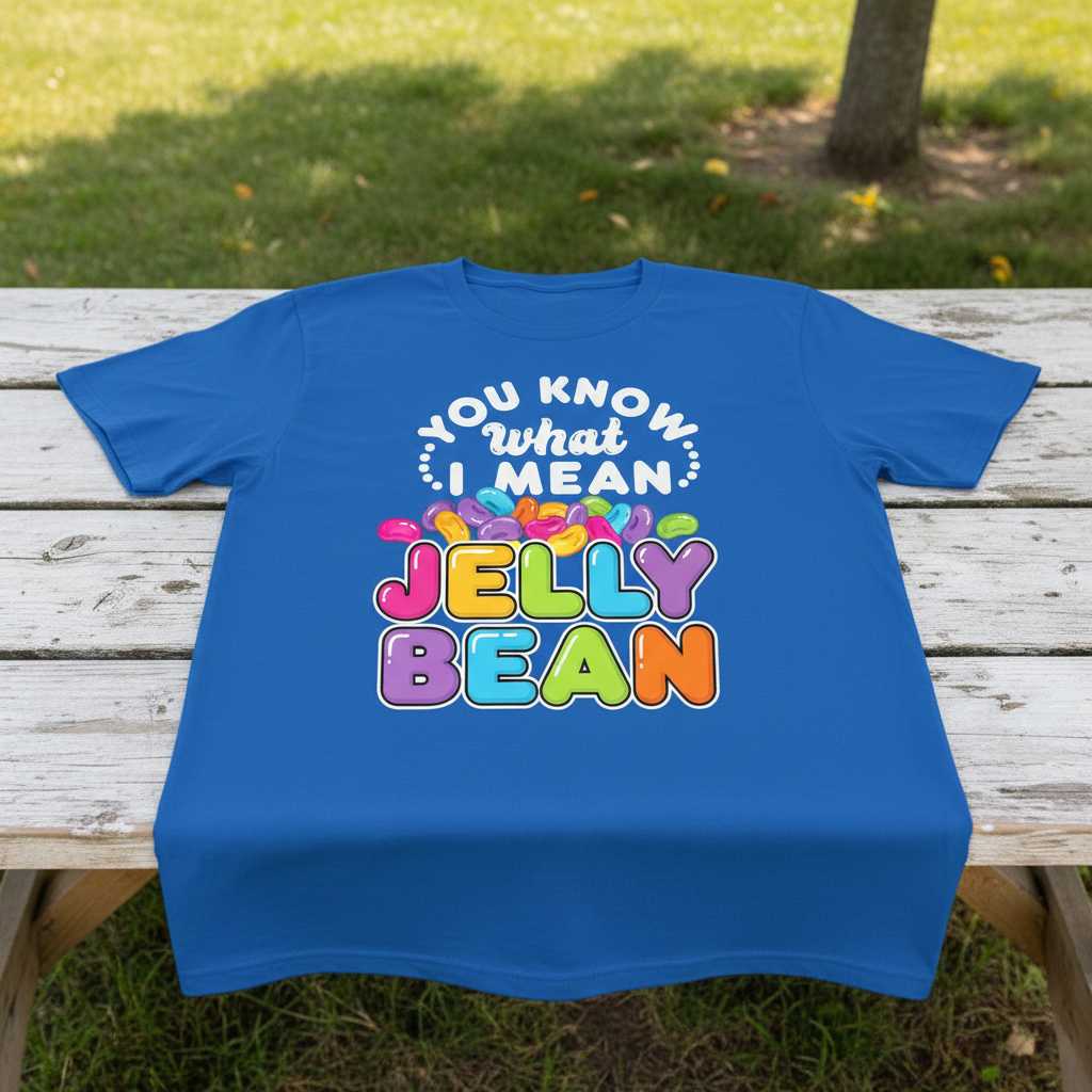 You Know What I Mean Jelly Bean Graphic T-Shirt, Funny Novelty Easter Tee Idea