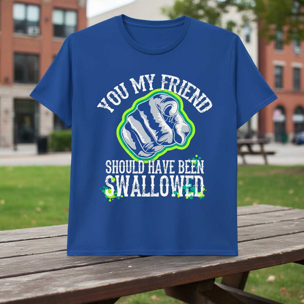 You My Friend Should Have Been Swallowed Distressed T-Shirt, Funny Graphic Tee