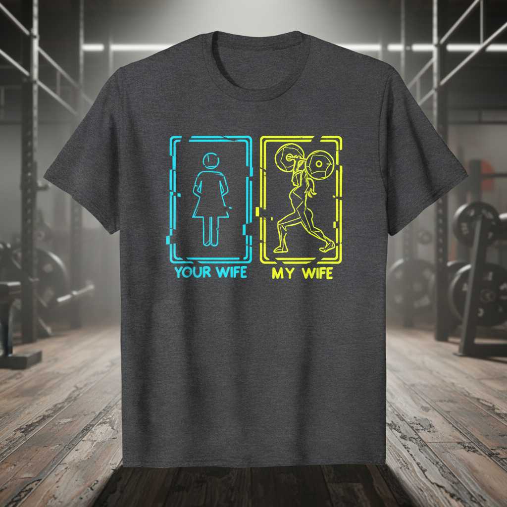 Your Wife My Wife Funny Weightlifting T-Shirt, Graphic Gym Tee Workout Gear