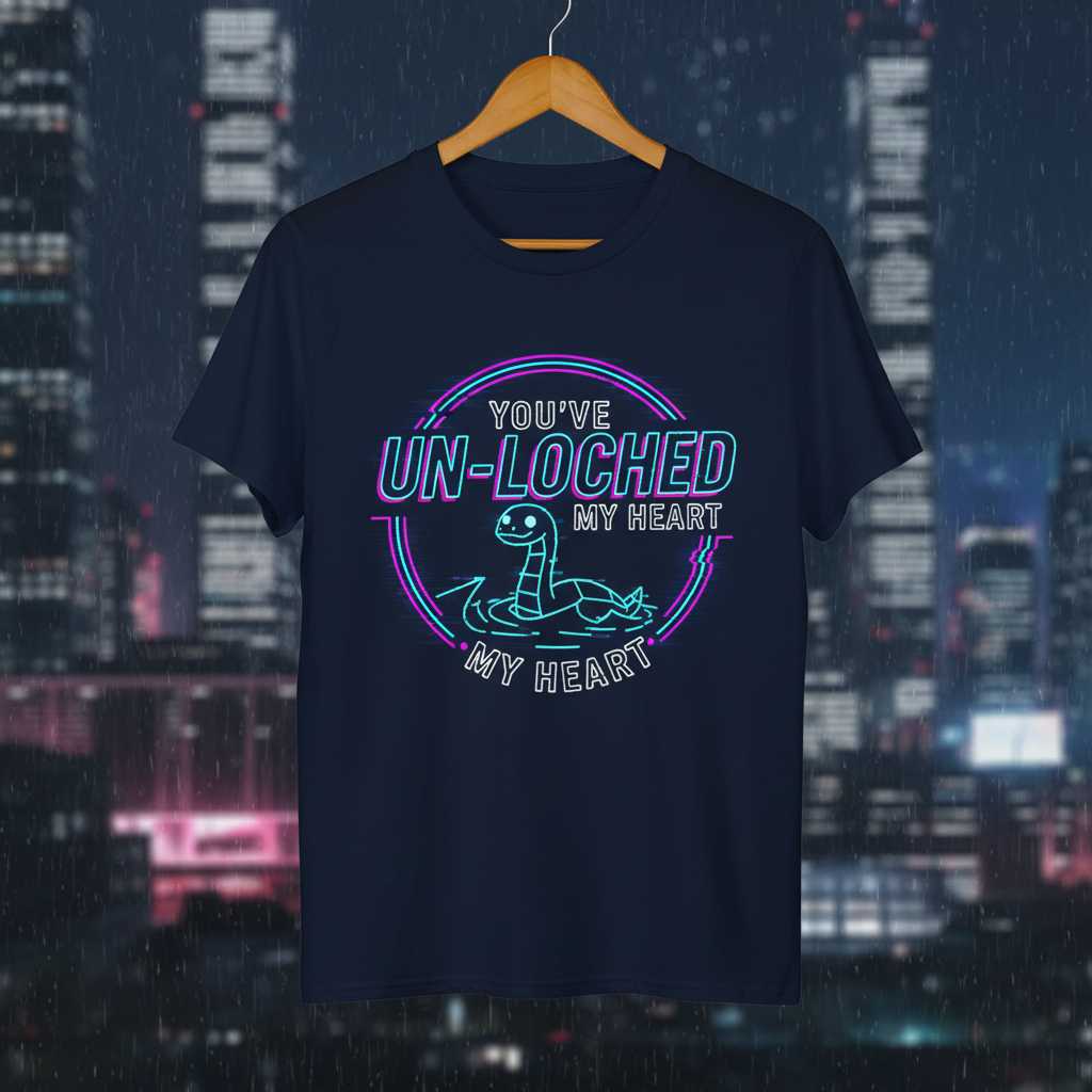 Youve Un-Loched My Heart Retro T-Shirt, Funny Loch Ness Monster Tee Souvenir