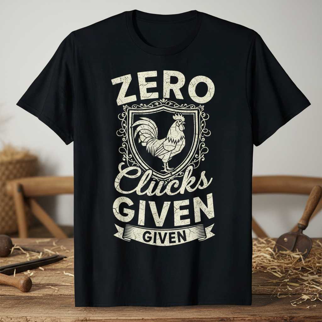 Zero Clucks Given Vintage Distressed T-Shirt, Funny Chicken Farmer Tee Idea
